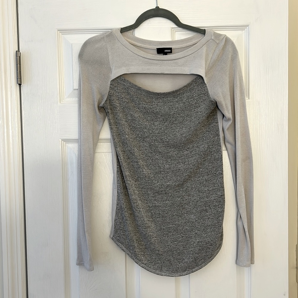 White and grey sweater